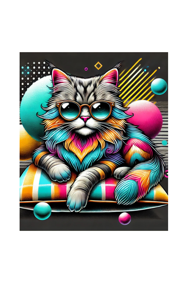 Cotton Hooded Sweatshirt | Cool Cat in Glasses