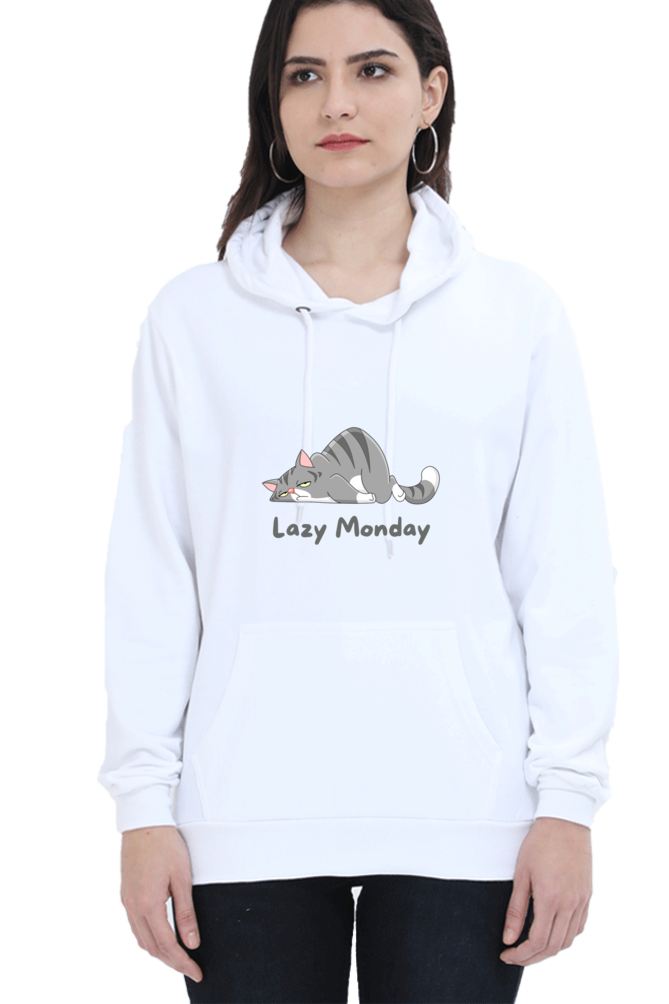 Cotton Hooded Sweatshirt | Lazy Monday Cat Vibes