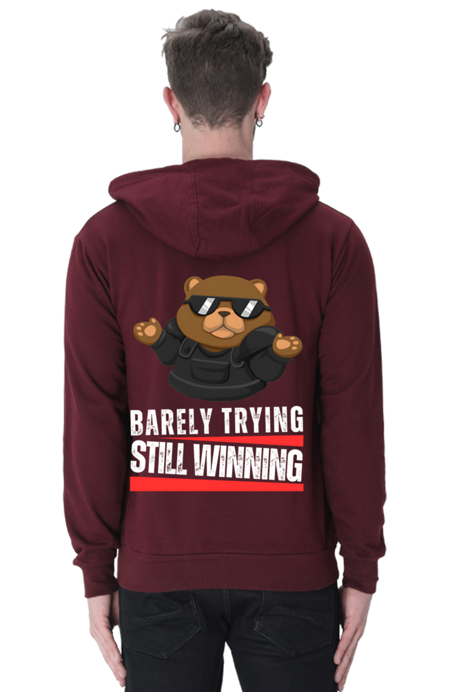 Premium Valorant Hooded Sweatshirt – Barely Trying, Still Winning
