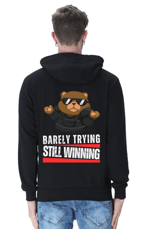 Premium Valorant Hooded Sweatshirt – Barely Trying, Still Winning