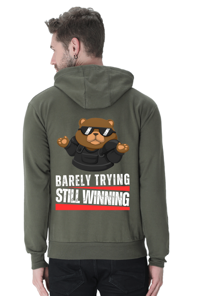 Premium Valorant Hooded Sweatshirt – Barely Trying, Still Winning