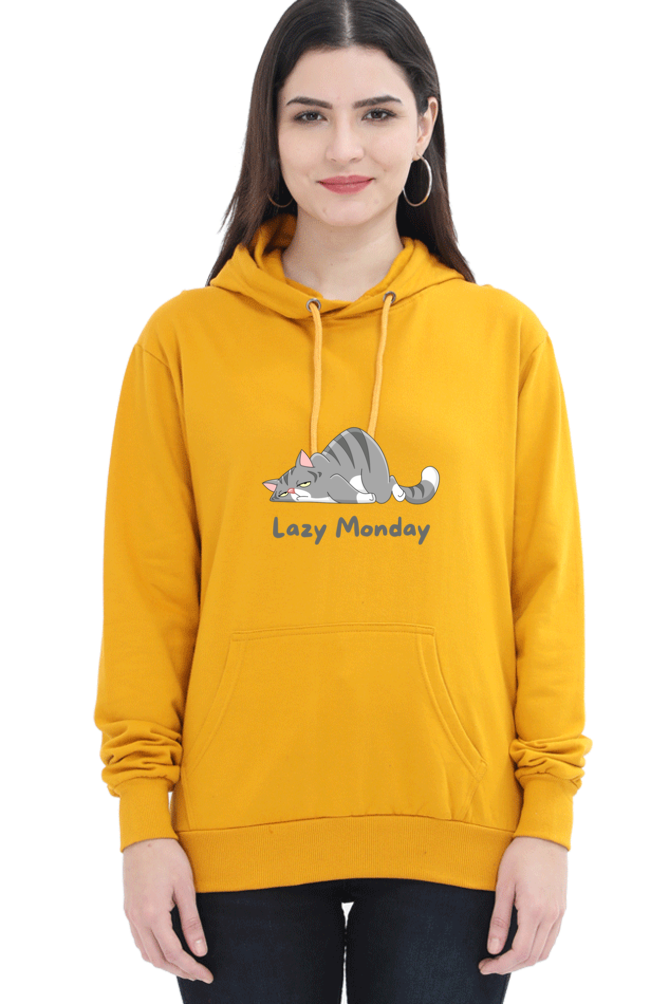Cotton Hooded Sweatshirt | Lazy Monday Cat Vibes