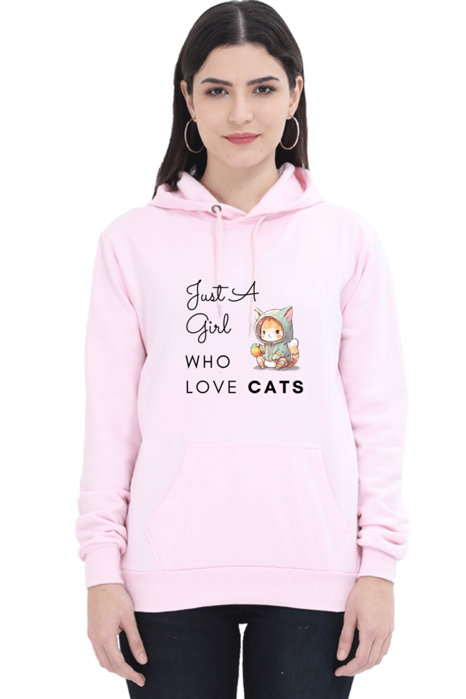 Cotton Hooded Sweatshirt | Just A Girl Who Loves Cat