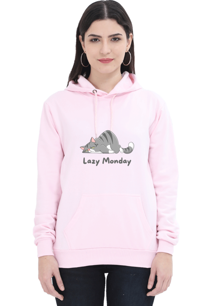 Cotton Hooded Sweatshirt | Lazy Monday Cat Vibes