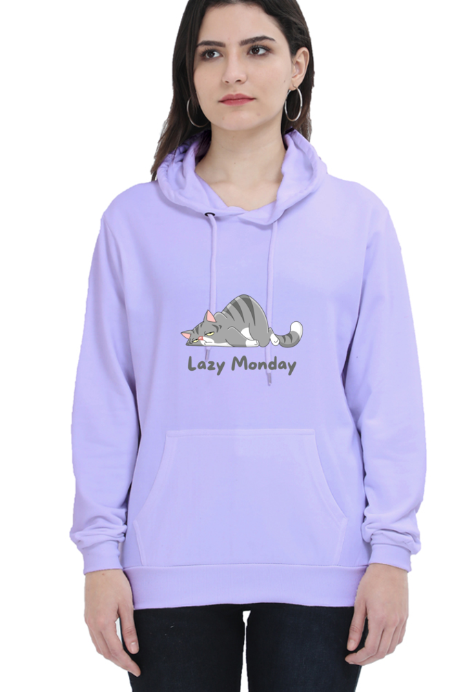 Cotton Hooded Sweatshirt | Lazy Monday Cat Vibes