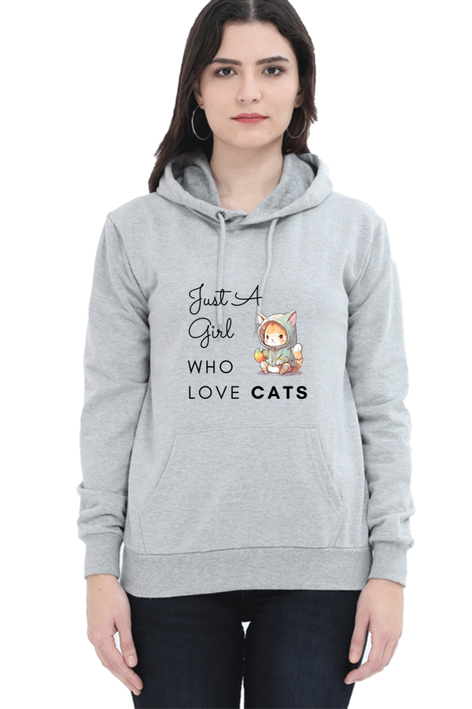 Cotton Hooded Sweatshirt | Just A Girl Who Loves Cat