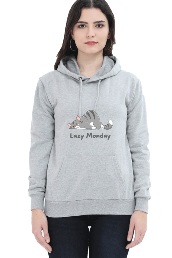 Cotton Hooded Sweatshirt | Lazy Monday Cat Vibes