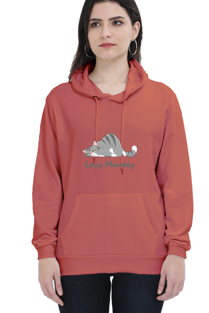 Cotton Hooded Sweatshirt | Lazy Monday Cat Vibes