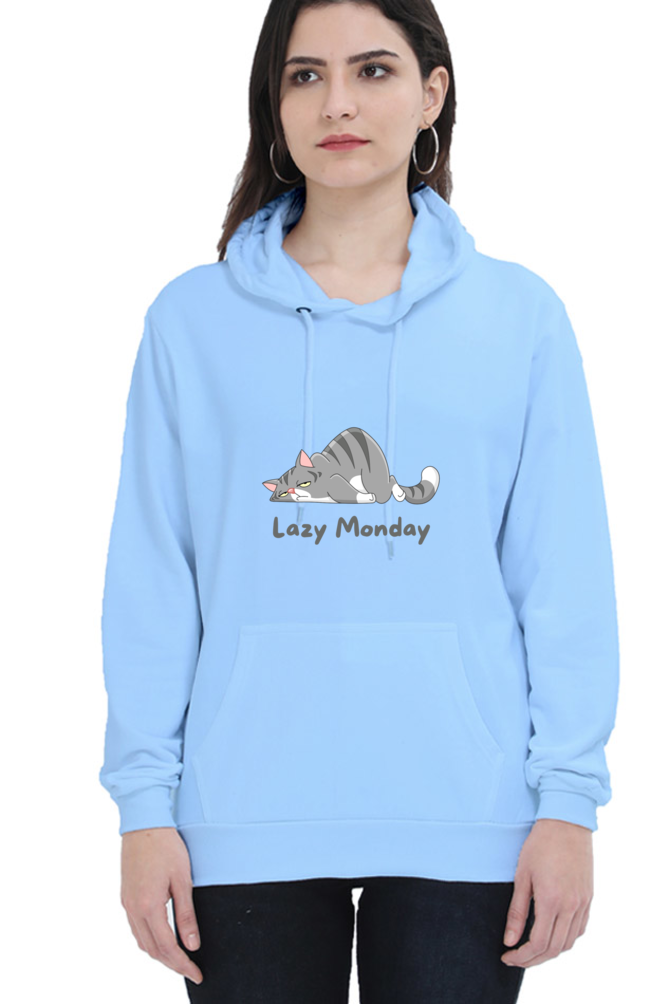 Cotton Hooded Sweatshirt | Lazy Monday Cat Vibes