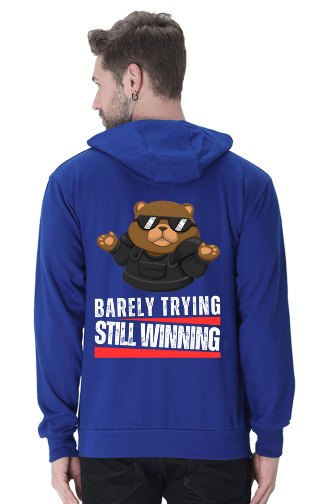 Premium Valorant Hooded Sweatshirt – Barely Trying, Still Winning